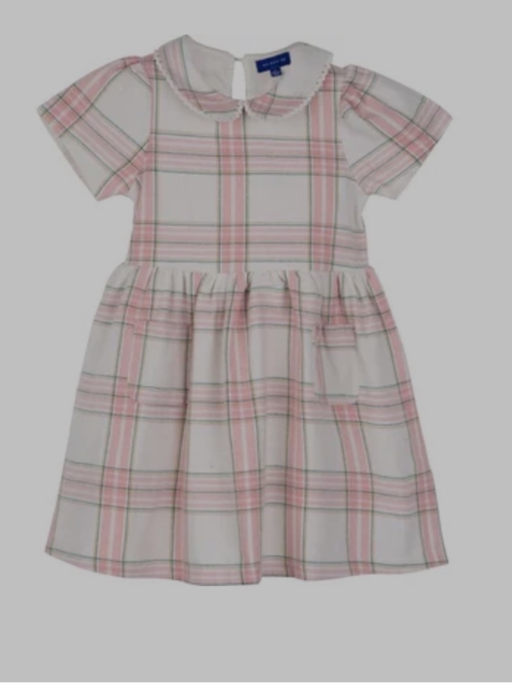 Maison Me Pink & White Plaid Peter Pan Collar Dress